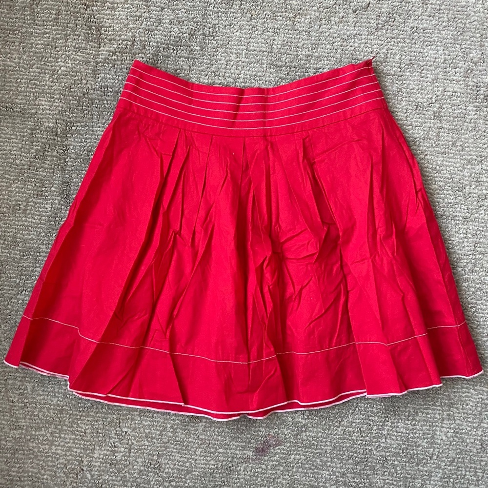 Red A-line skirt with White Trim